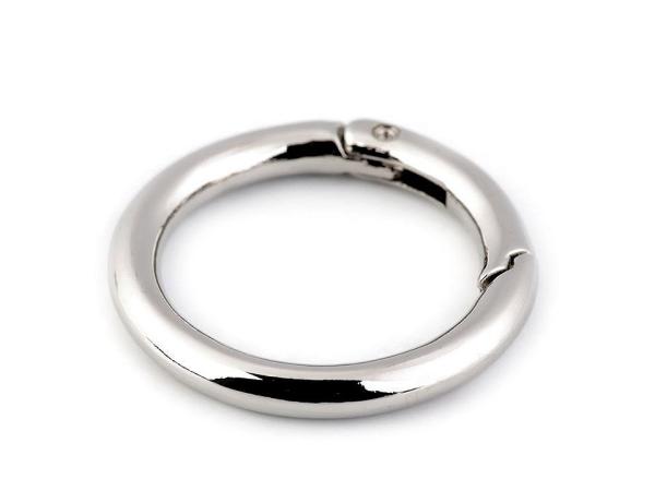 Metall Karabiner rund Ø innen 34mm/ Ø außen 46mm Nickel